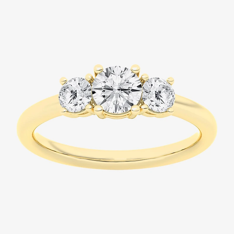Love Lives Forever (G / Si1-Si2) Womens 1 CT. T.W. Lab Grown White Diamond 10K Gold 3-Stone Engagement Ring