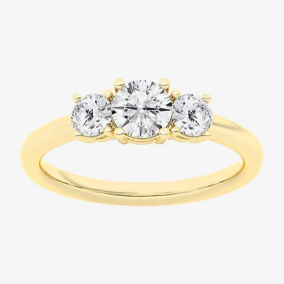 Love Lives Forever (G / Si1-Si2) Womens 1 CT. T.W. Lab Grown White Diamond 10K Gold 3-Stone Engagement Ring