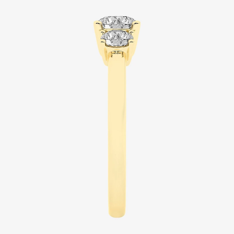 Love Lives Forever (G / Si1-Si2) Womens 1 CT. T.W. Lab Grown White Diamond 10K Gold 3-Stone Engagement Ring