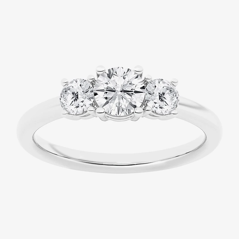 Love Lives Forever (G / Si1-Si2) Womens 1 CT. T.W. Lab Grown White Diamond 10K Gold 3-Stone Engagement Ring