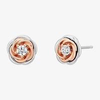 Enchanted Disney Fine Jewelry (I,I2) Womens 3/8 CT. T.W. Lab Grown White Diamond Flower 2-pc. Pendant Necklace Set