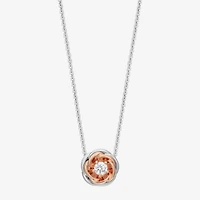 Enchanted Disney Fine Jewelry (I,I2) Womens 3/8 CT. T.W. Lab Grown White Diamond Flower 2-pc. Pendant Necklace Set
