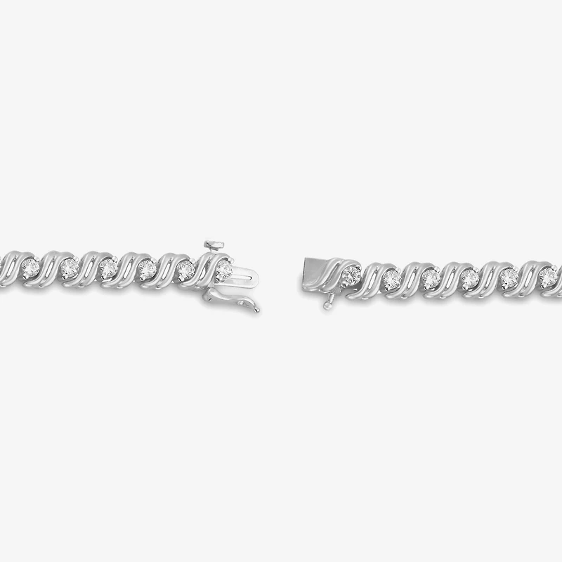 (I, I2) Womens 2 CT. T.W. Lab Grown White Diamond 14K Gold Over Silver 8 Inch Tennis Bracelet