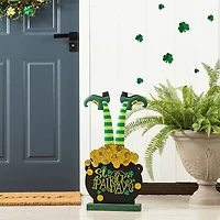Glitzhome Pot Of Gold  Decor St. Patricks Day Porch Sign