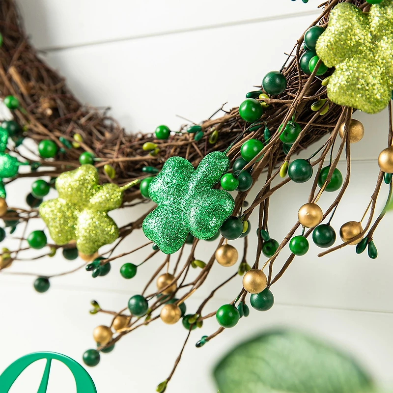 Glitzhome Shamrock Berry Wreath