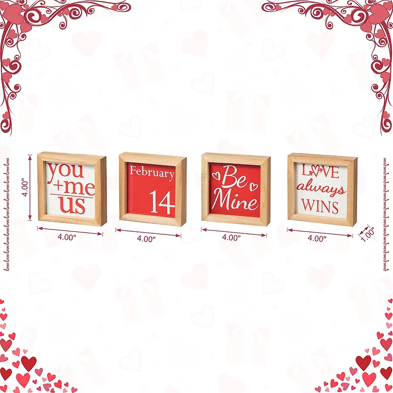Glitzhome Block 4-pc. Valentines Day Tabletop Decor