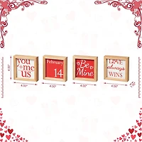 Glitzhome Block 4-pc. Valentines Day Tabletop Decor