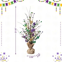 Glitzhome Lighted Mardi Gras Tree Tabletop Decor