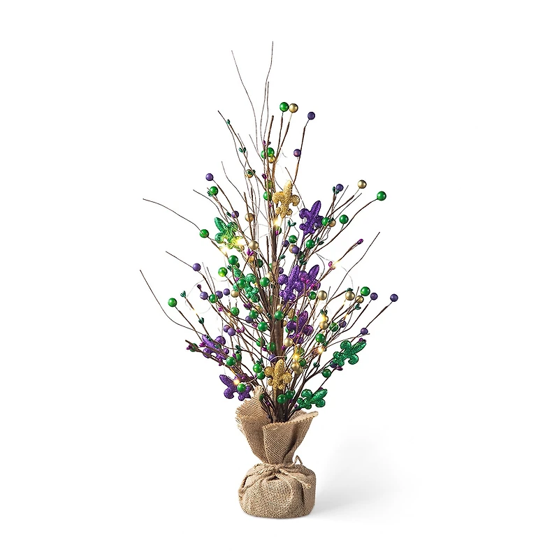 Glitzhome Lighted Mardi Gras Tree Tabletop Decor