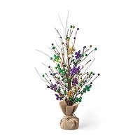 Glitzhome Lighted Mardi Gras Tree Tabletop Decor