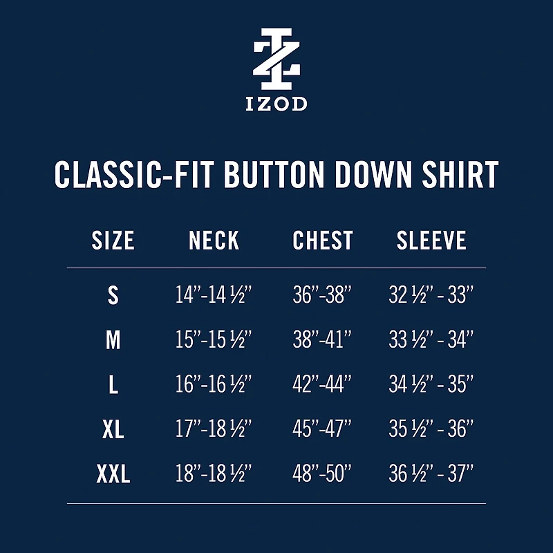 IZOD Performance Comfort Mens Long Sleeve Classic Fit Stretch Fabric Button-Down Shirt