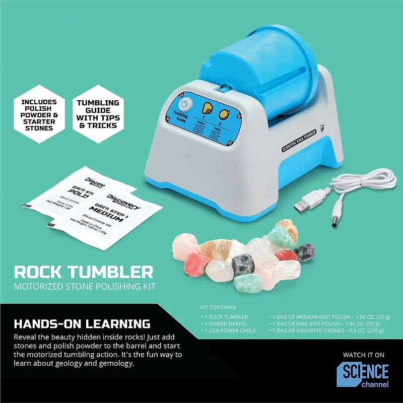 Discovery Mindblown Rock Tumbler Motorized Stone Polishing Kit