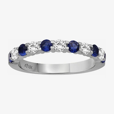 Womens Gemstone & 1/2 CT. T.W. Lab-Grown Diamond 10K Gold 2.5MM Band