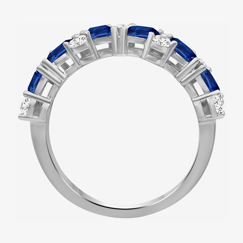 Womens 2MM Gemstone & 1/3 CT. T.W. Natural Diamond 10K Gold Marquise Band