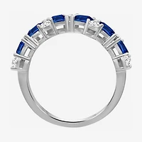 Womens 2MM Gemstone & 1/3 CT. T.W. Natural Diamond 10K Gold Marquise Band