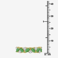Womens 2MM Gemstone & 1/3 CT. T.W. Natural Diamond 10K Gold Marquise Band