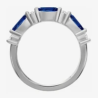 Womens Gemstone & 1/8 CT. T.W. Natural Diamond 10K Gold Marquise Band