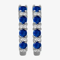 Womens Gemstone & 1/10 CT. T.W. Natural Diamond 10K Gold 15.4mm Hoop Earrings