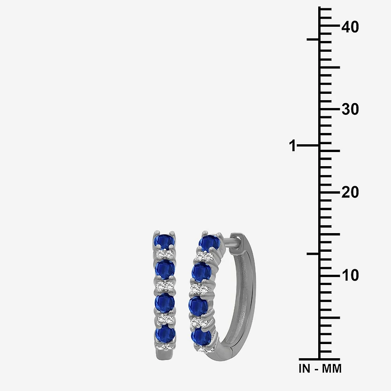 Womens Gemstone & 1/10 CT. T.W. Natural Diamond 10K Gold 15.4mm Hoop Earrings