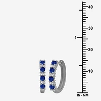 Womens Gemstone & 1/10 CT. T.W. Natural Diamond 10K Gold 15.4mm Hoop Earrings
