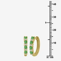 Womens Gemstone & 1/10 CT. T.W. Natural Diamond 10K Gold 15.4mm Hoop Earrings