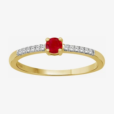 Womens Gemstone & 1/10 CT. T.W. Natural Diamond 10K Gold Cocktail Ring