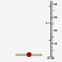 Womens Gemstone & 1/10 CT. T.W. Natural Diamond 10K Gold Cocktail Ring