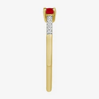 Womens Gemstone & 1/10 CT. T.W. Natural Diamond 10K Gold Cocktail Ring