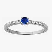 Womens Gemstone & 1/10 CT. T.W. Natural Diamond 10K Gold Cocktail Ring