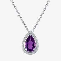 2-pc.Birthstone Necklace Set Sterling Silver