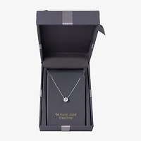 Floating Diamonds (F / Vs2) Womens 1 CT. T.W. Lab Grown White Diamond 14K Gold Round 18 Inch Pendant Necklace