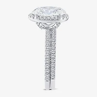 Signature By Modern Bride (G / Si1-Si2) Womens 3 3/4 CT. T.W. Lab Grown White Diamond 14K Gold Oval Side Stone Halo Bridal Set