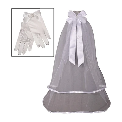 Bonnie Jean Bonnie Jean Glove And Veil Set 2-pc. Veil