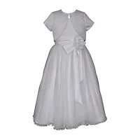 Bonnie Jean Little & Big Kid Girls Short Sleeve Cap Satin Fit + Flare Dress