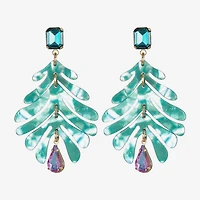 Bijoux Bar Womens Blue Glass Drop Earrings