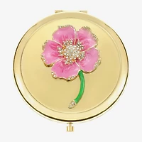 Monet Jewelry Gold Tone Flower Compact Mirror