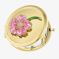 Monet Jewelry Gold Tone Flower Compact Mirror