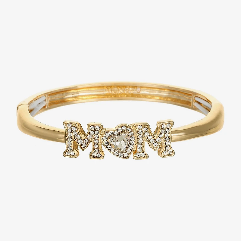 Monet Jewelry Mom Womens Glass Heart Bangle Bracelet