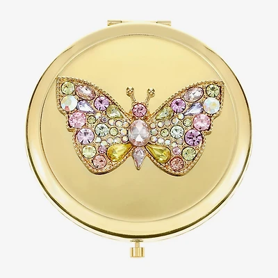 Monet Jewelry Gold Tone Butterfly Compact Mirror