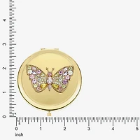 Monet Jewelry Gold Tone Butterfly Compact Mirror