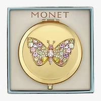 Monet Jewelry Gold Tone Butterfly Compact Mirror