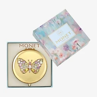 Monet Jewelry Gold Tone Butterfly Compact Mirror