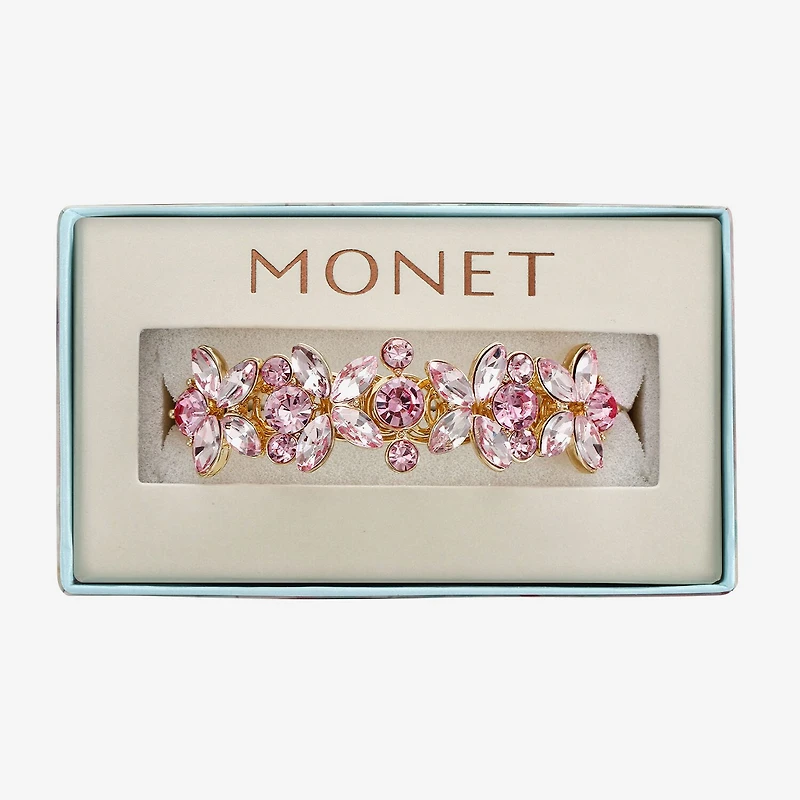 Monet Jewelry Womens Pink Glass Cuff Bracelet