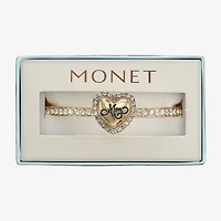 Monet Jewelry Mom Womens Glass Heart Bangle Bracelet