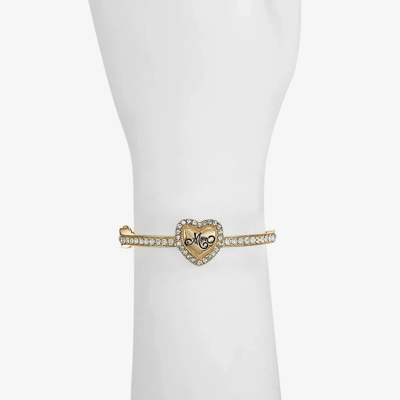 Monet Jewelry Mom Womens Glass Heart Bangle Bracelet