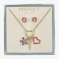 Monet Jewelry Mom Womens Multi Color Glass Heart 2-pc. Jewelry Set