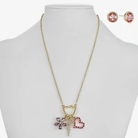 Monet Jewelry Mom Womens Multi Color Glass Heart 2-pc. Jewelry Set