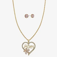 Monet Jewelry Mom Womens Pink Glass Heart 2-pc. Jewelry Set