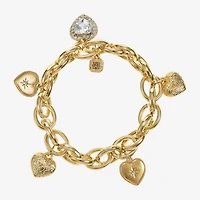 Monet Jewelry Womens Glass Heart Stretch Bracelet