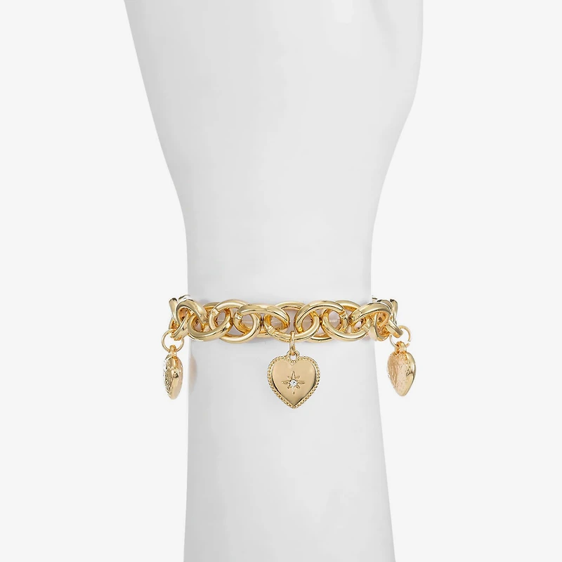 Monet Jewelry Womens Glass Heart Stretch Bracelet